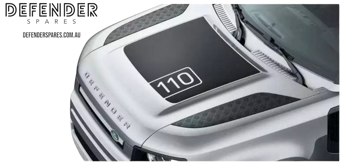 Defender 110 Bonnet Decal - Matt Black