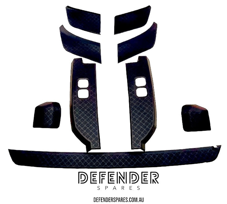 Defender 110 Chequer Plate 9pc Set - Gloss Black