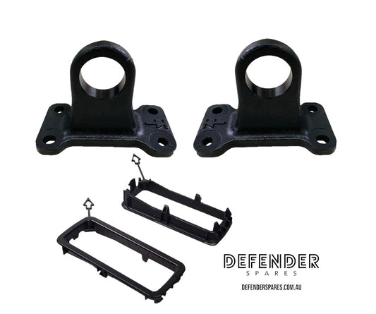 Defender 90 110 130 Recovery Tow Hook kit - Black (Pair)